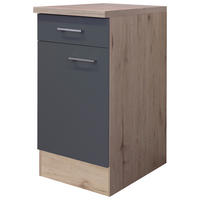 Unterschrank Morena grau matt B/H/T: ca. 40x85x60 cm Morena - Eiche/Basalt (40,00/85,00/60,00cm) - Flex-Well