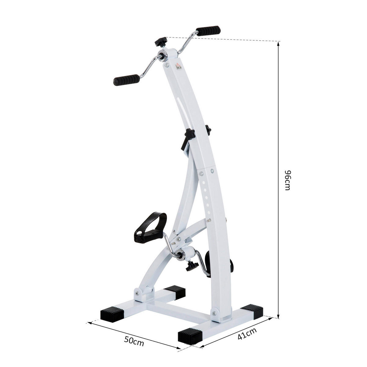 HOMCOM Bewegungstrainer weiß Stahl B/H/L: ca. 50x96x41 cm Bewegungstrainer_für_Senioren - weiß (41,00/50,00/96,00cm) - HOMCOM