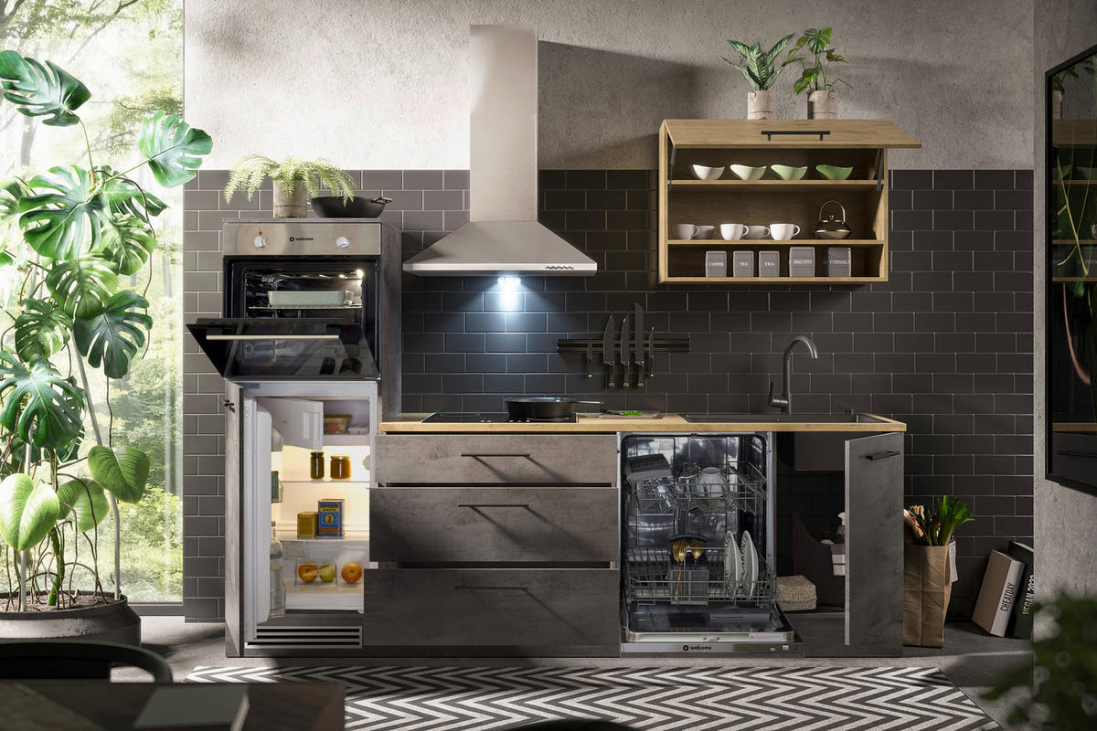 Bega Küchenblock Style B/T: ca. 260x60 cm Style - schwarz (260,00/60,00cm) - Bega