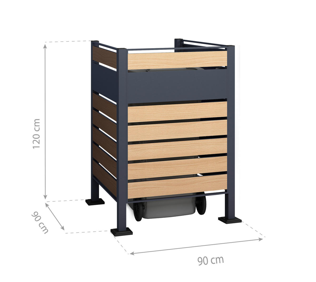 Westmann MülltonnenverkleidungBox Planum Box Planum - natur/schwarz (90,00/90,00/120,00cm) - Westmann