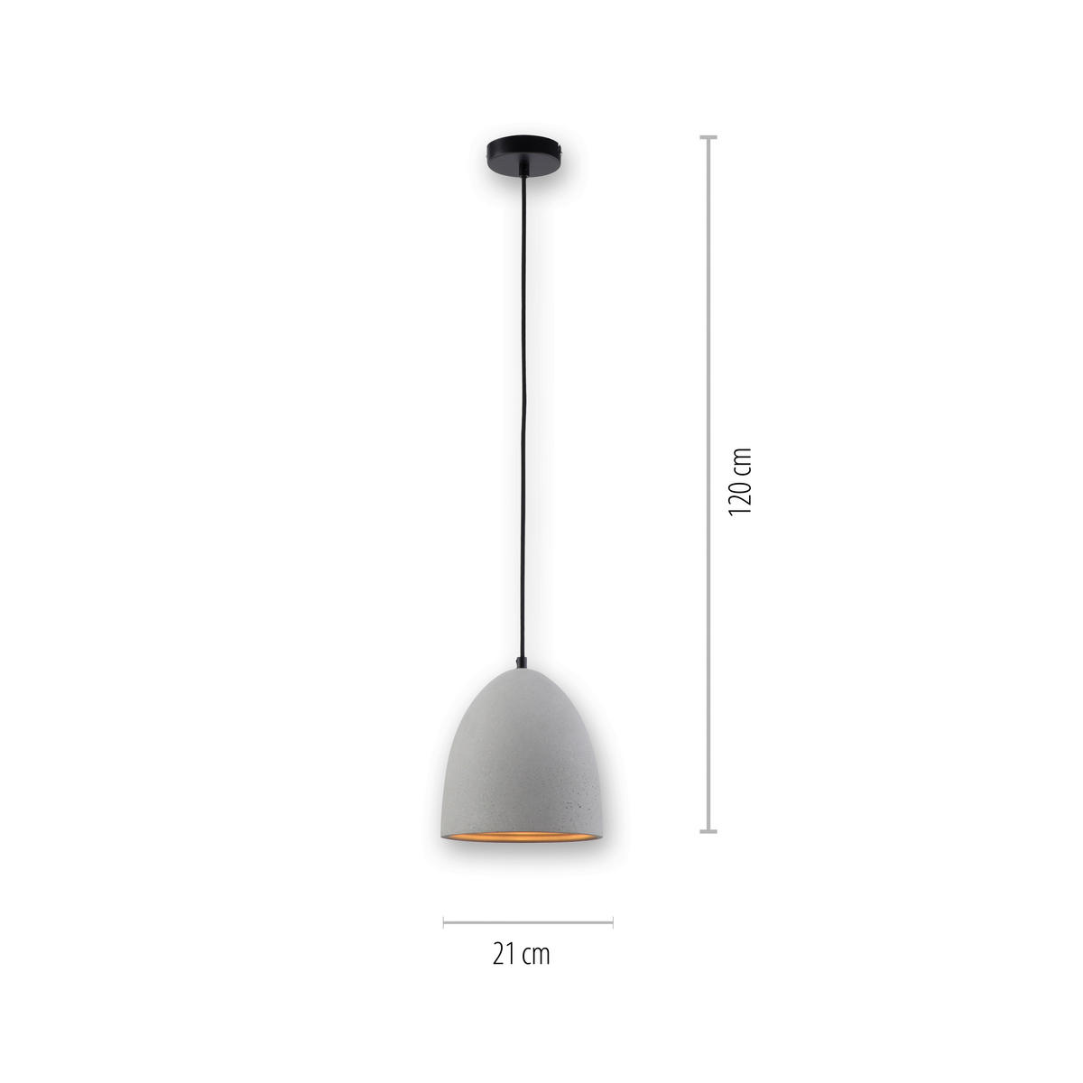 Paul Neuhaus Pendelleuchte ETON 2231-22 grau Beton Eisen B/H/D: ca. 21x120x21 cm E27 1 Brennstellen ETON - grau (21,00/120,00cm) - Paul Neuhaus