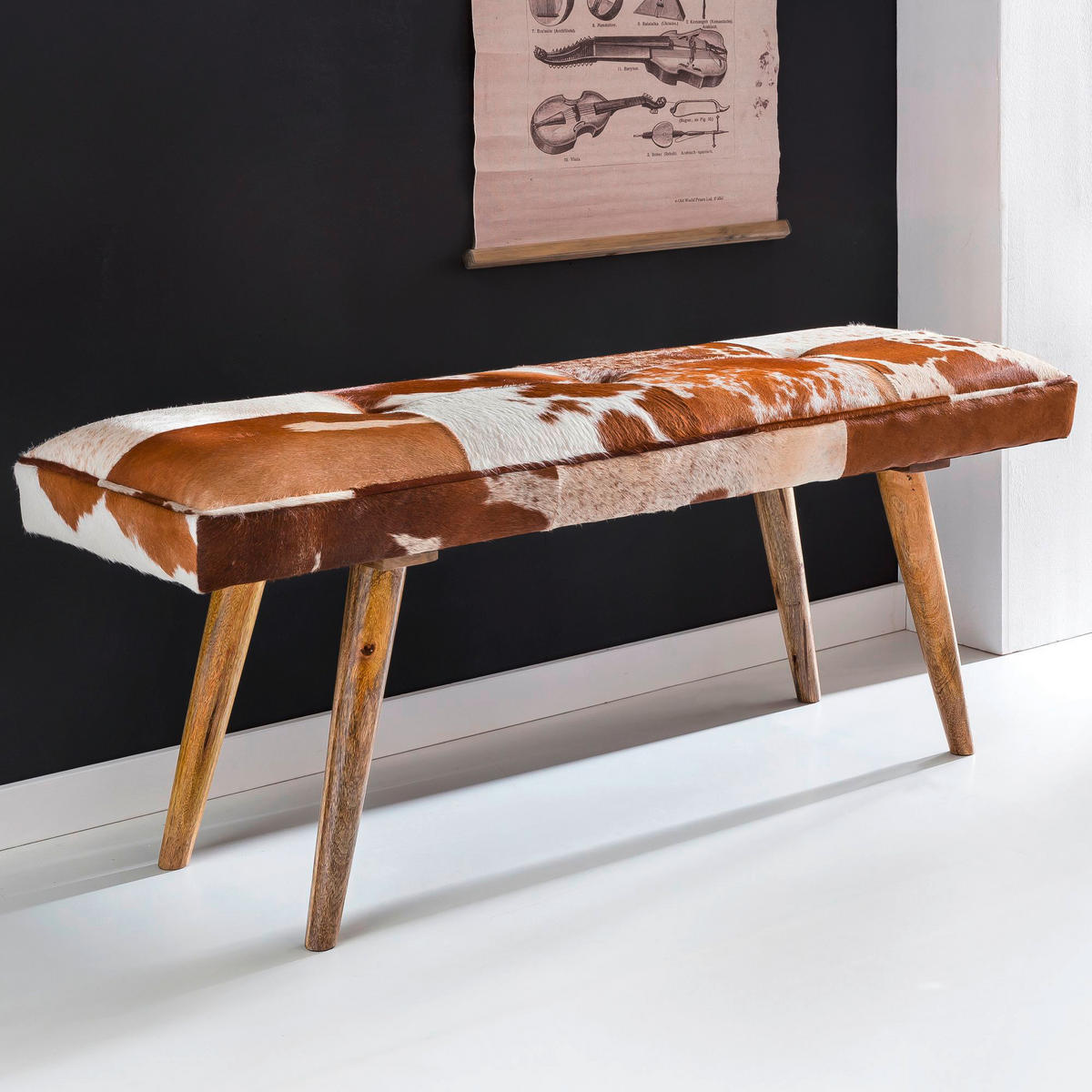 Wohnling Sitzbank natur Echtholz B/H/T: ca. 120x52x40 cm Sitzbank - natur (120,00/52,00/40,00cm) - Wohnling