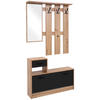 Garderobe Rudolf Eiche Artisan Nachbildung schwarz B/H/T: ca. 100x180x25 cm Rudolf - Eiche/schwarz (100,00/180,00/25,00cm)
