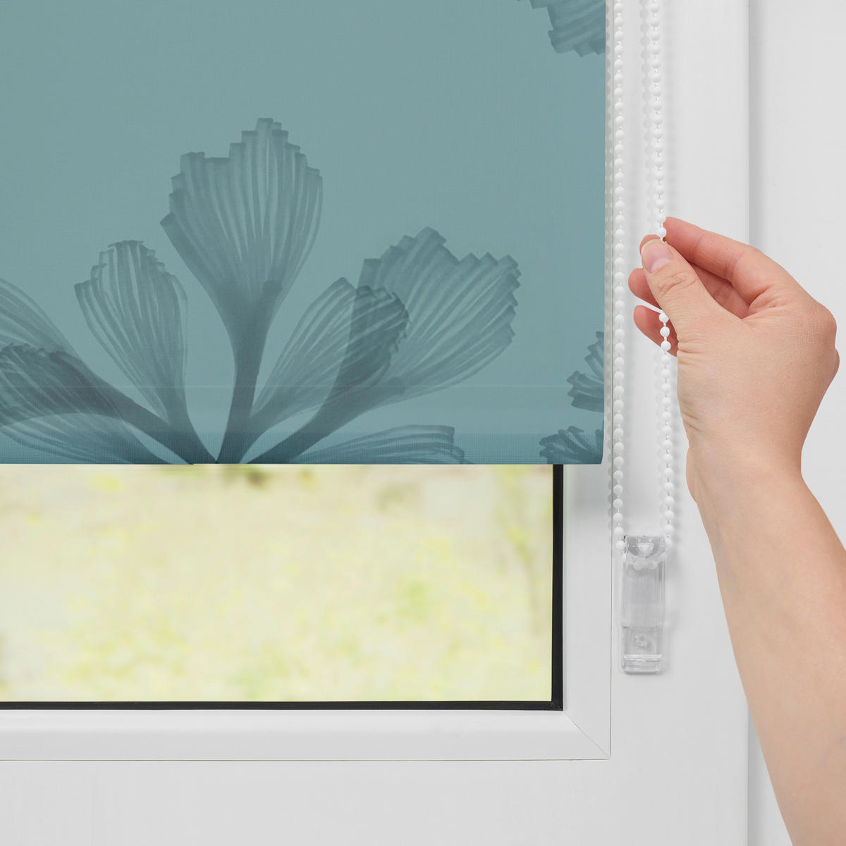 Rollo Aqua Floral blau B/L: ca. 80x150 cm Aqua Floral - blau (80,00/150,00cm) - LICHTBLICK