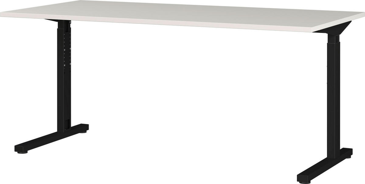 Schreibtisch 4253-581 Lichtgrau schwarz B/H/T: ca. 180x80x80 cm 4253-581 - Lichtgrau/schwarz (180,00/80,00/80,00cm) - Germania
