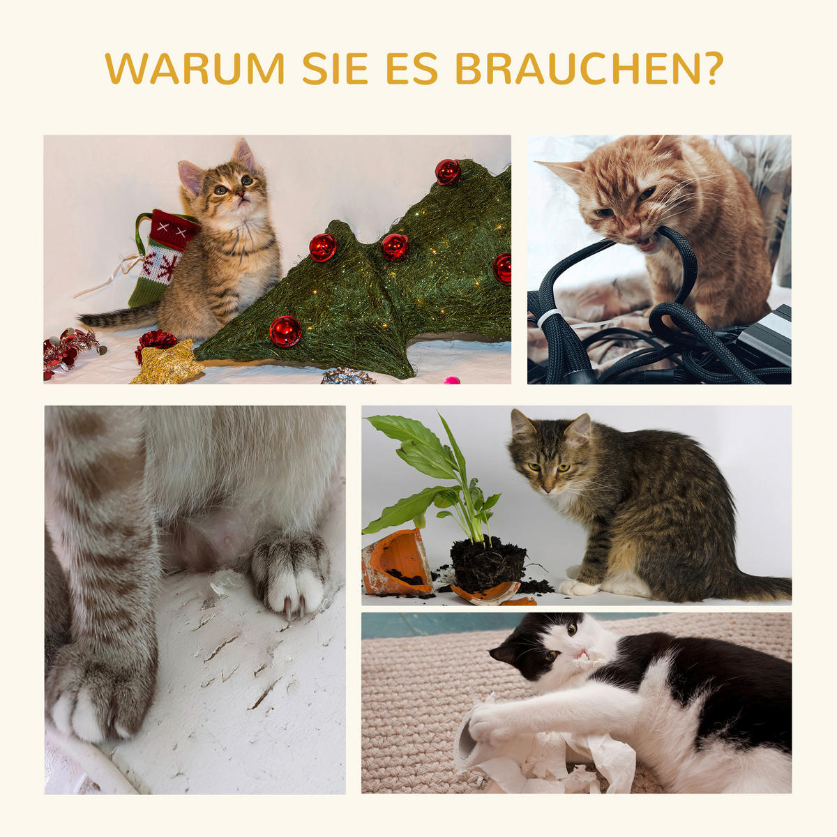 PawHut Kratzbaum natur Holz B/H/L: ca. 37x100,5x57 cm Kratzbaum - natur (57,00/37,00/100,50cm) - PawHut