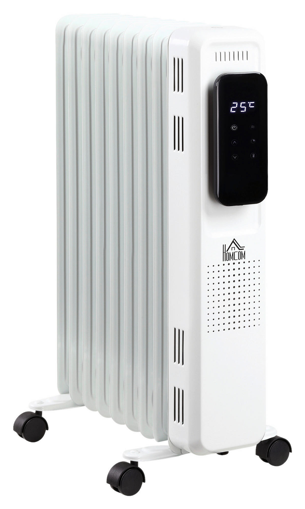 HOMCOM Ölradiator 820-261V90 weiß Edelstahl Kunststoff Polypropylen B/H/L: ca. 24x42,5x63 cm ca. 2180 W Ölradiator - weiß (63,00/24,00/42,50cm) - HOMCOM