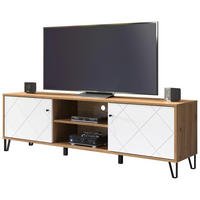 TV-Lowboard Touch Eiche Artisan Nachbildung weiß matt B/H/T: ca. 183x55x40 cm Touch - Eiche/weiß (183,00/55,00/40,00cm)