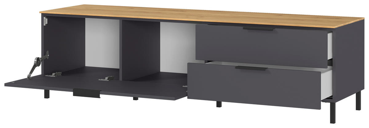 Lowboard Graphit Nachbildung B/H/T: ca. 164x47x47 cm Lowboard 1472 - Graphit (164,00/47,00/47,00cm)