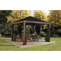 Sojag Pavillon Valencia braun Aluminium B/H/T: ca. 363x310x363 cm Valencia - braun/schwarz (363,00/310,00/363,00cm) - Sojag