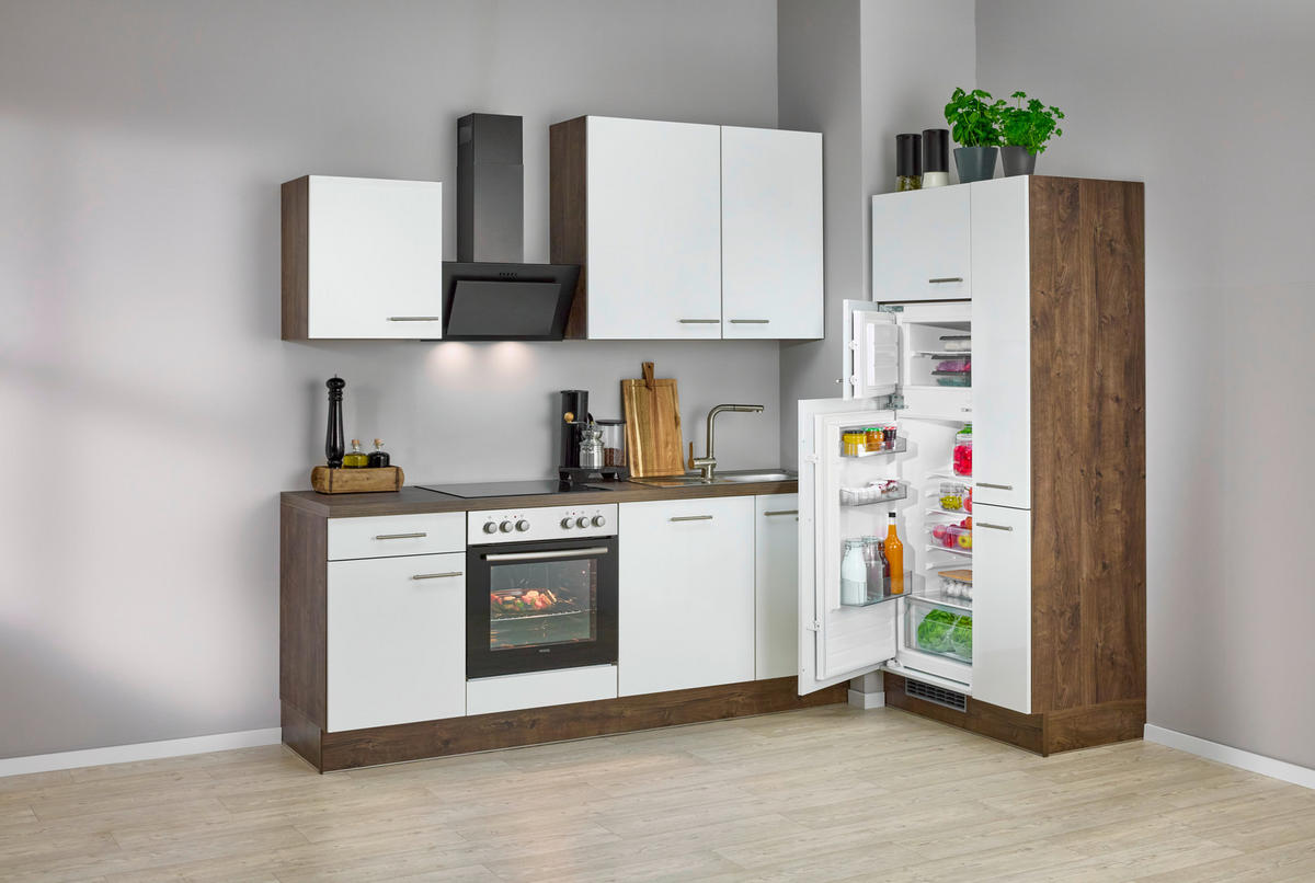 Impuls Küchenblock IP4050 weiß Hochglanz B/T: ca. 310x60 cm IP4050 - Eiche/weiß (310,00/60,00cm) - Impuls