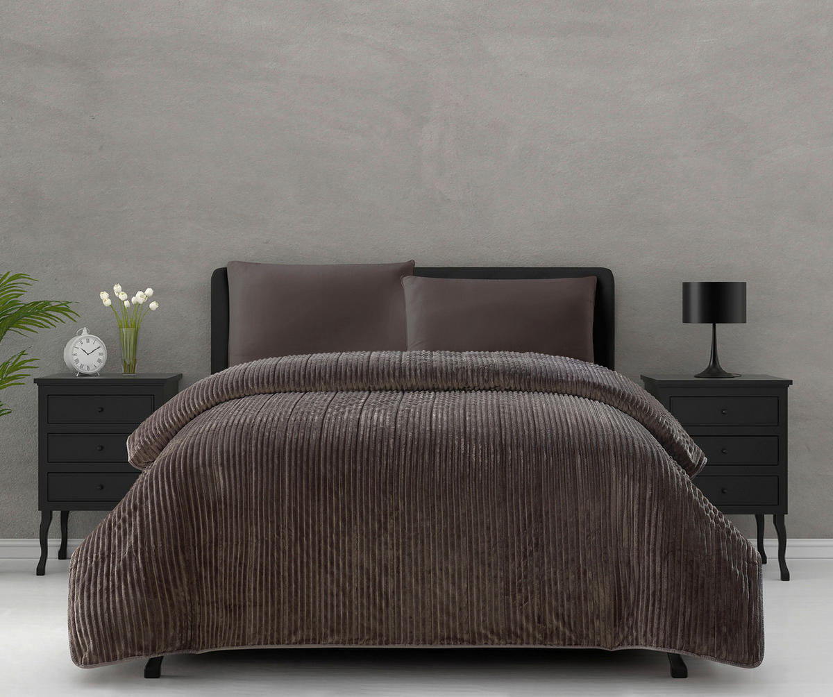 Tagesdecke Tagesdecke_Flanellcord granit - granit (200,00/220,00cm)