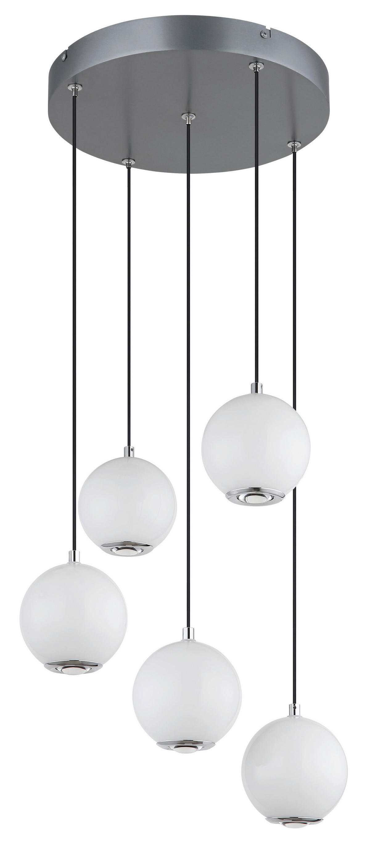 GLOBO Pendelleuchte Opal grau Metall Glas H/D: ca. 150x39 cm 1.0 Brennstellen Simmons - Opal/grau (39,00/150,00cm) - GLOBO