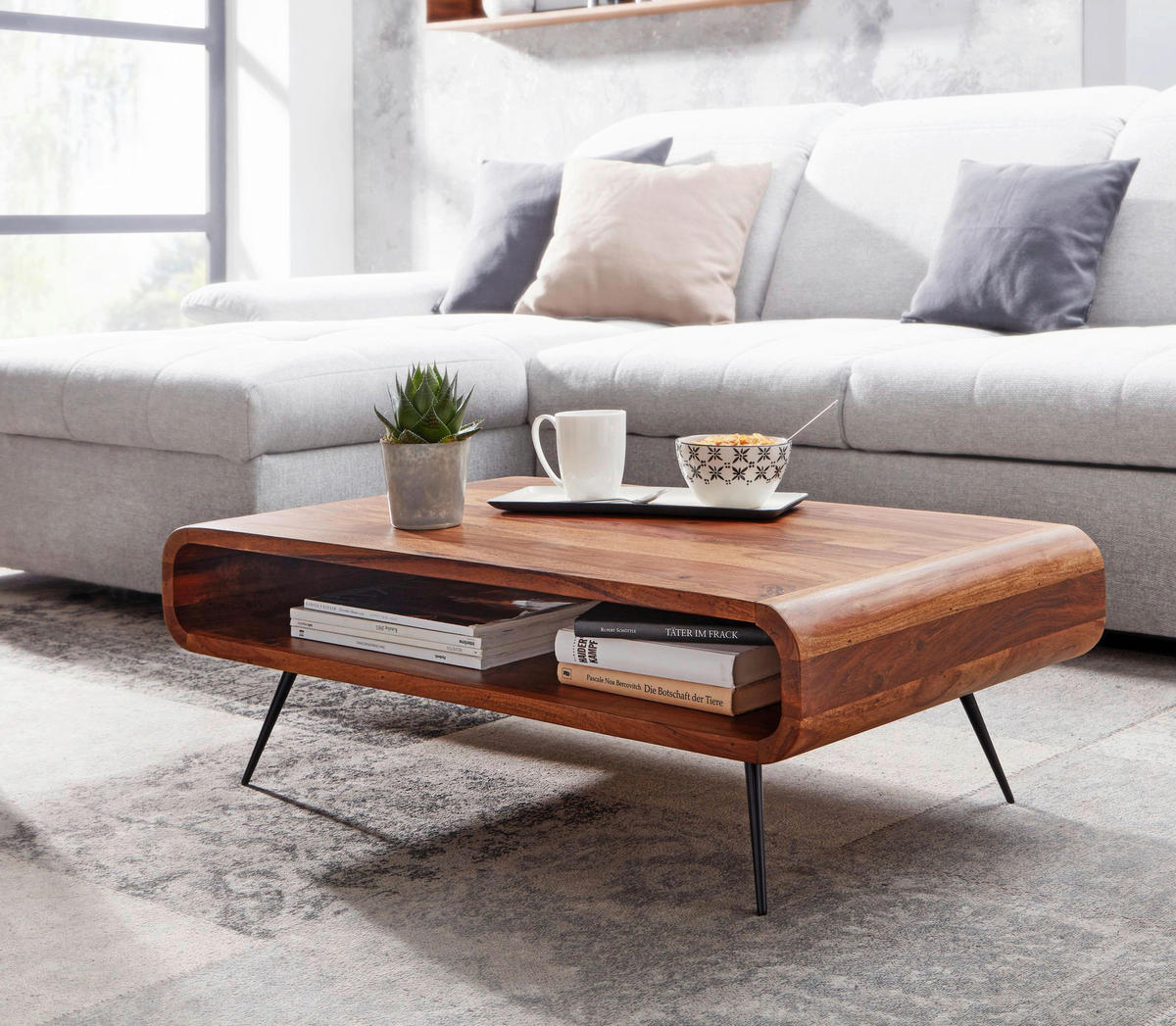 Couchtisch braun B/H/T: ca. 55x30x90 cm Couchtisch - braun (55,00/30,00/90,00cm) - Wohnling