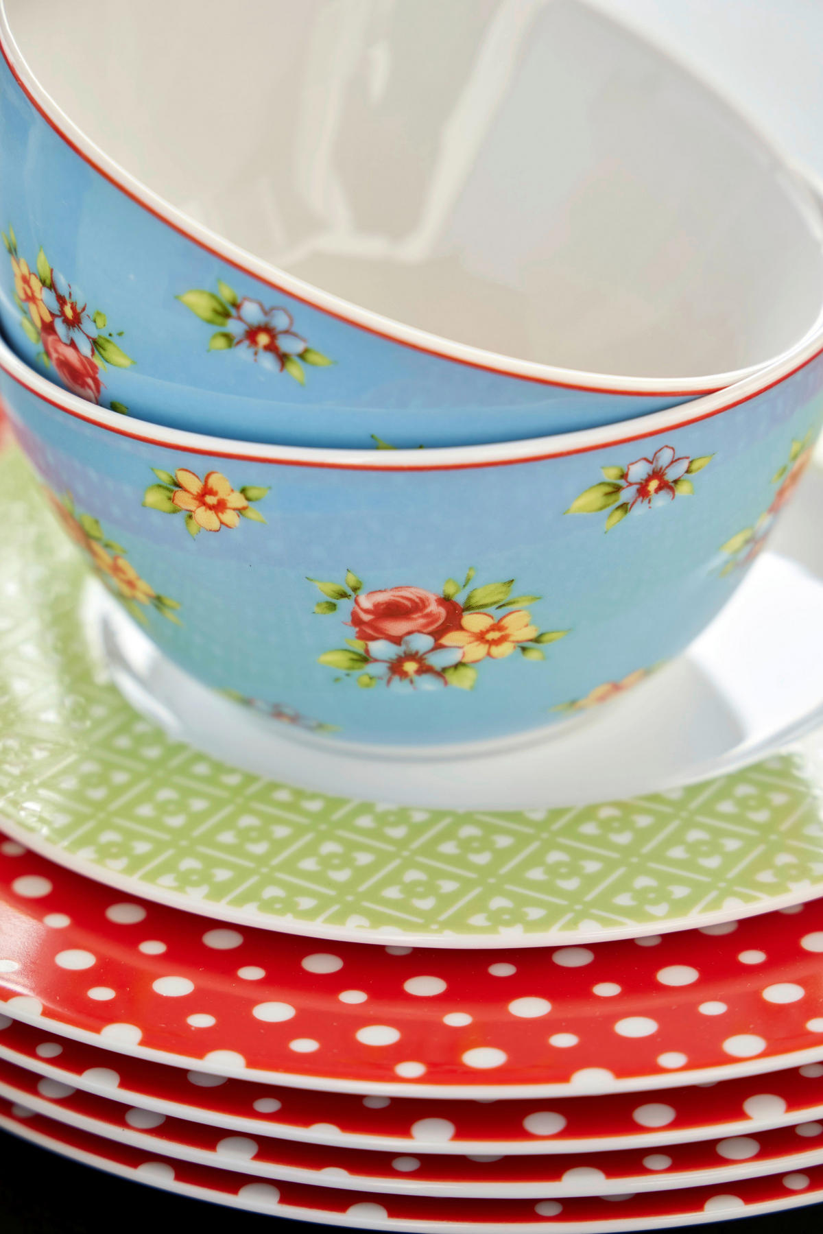 CreaTable Kombiservice EMILY multicolor Porzellan 16 tlg. EMILY - multicolor - CreaTable