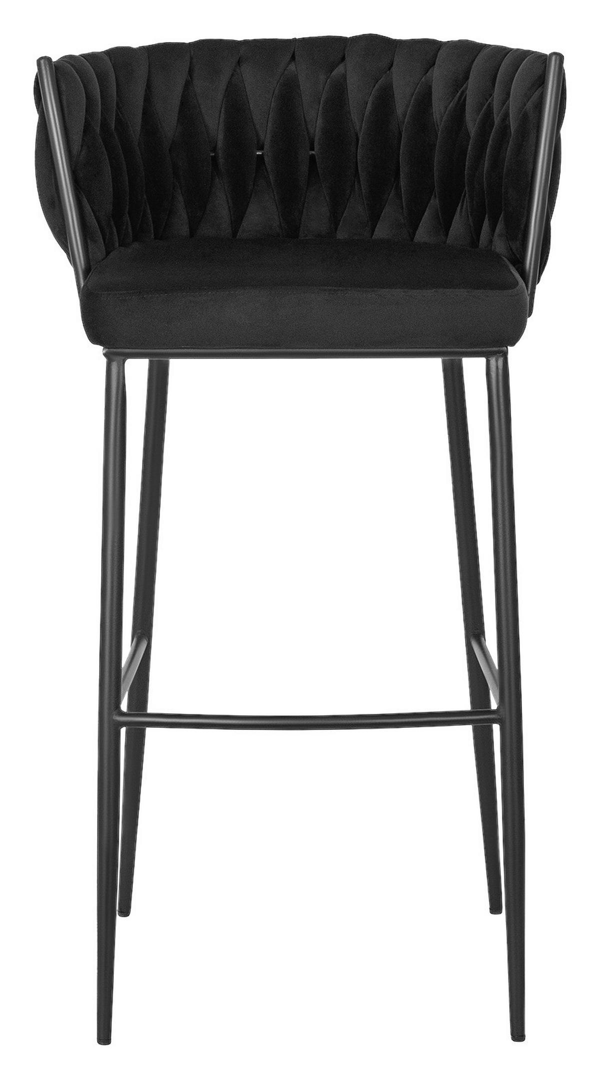Barhocker FLORES schwarz Velourstoff B/H/T: ca. 60x104,5x56 cm FLORES - schwarz (60,00/104,50/56,00cm) - WIPMEB