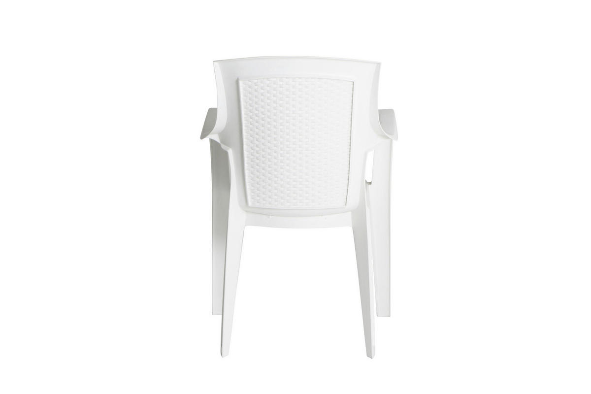 ProGarden Stapelsessel Eden weiß Kunststoff B/H/L: ca. 55x91x46 cm Eden - weiß (46,00/55,00/91,00cm) - ProGarden