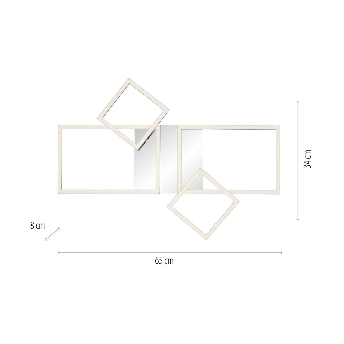 Just Light Deckenleuchte 14030-55  Iven stahlfarbig Kunststoff Eisen Aluminium B/H/L: ca. 34x7x65 cm Iven - stahlfarbig (65,00/34,00/7,00cm) - Just Light