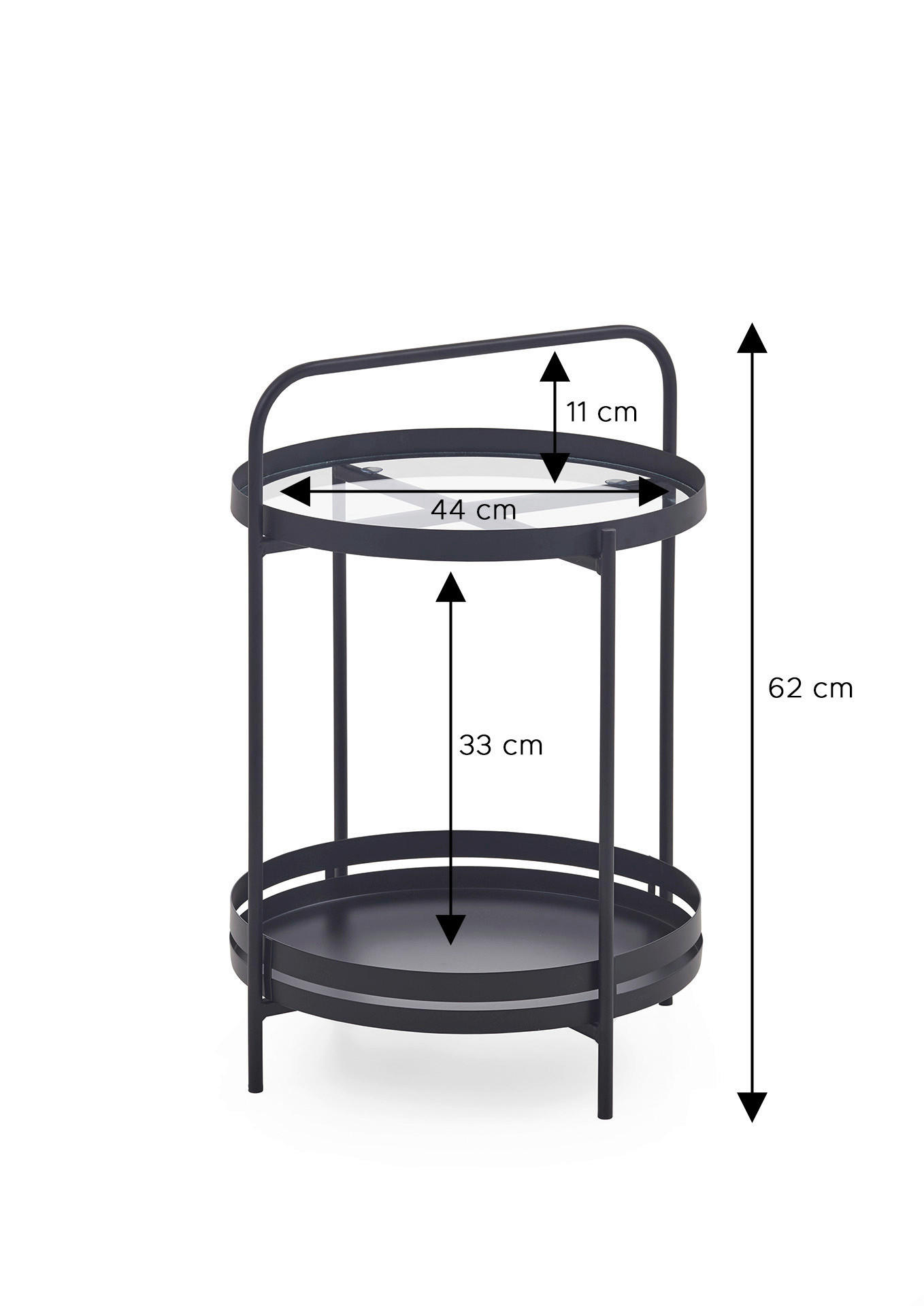 Thumbnail - xonox.home Couchtisch schwarz B/H/T: ca. 44x62x44 cm
