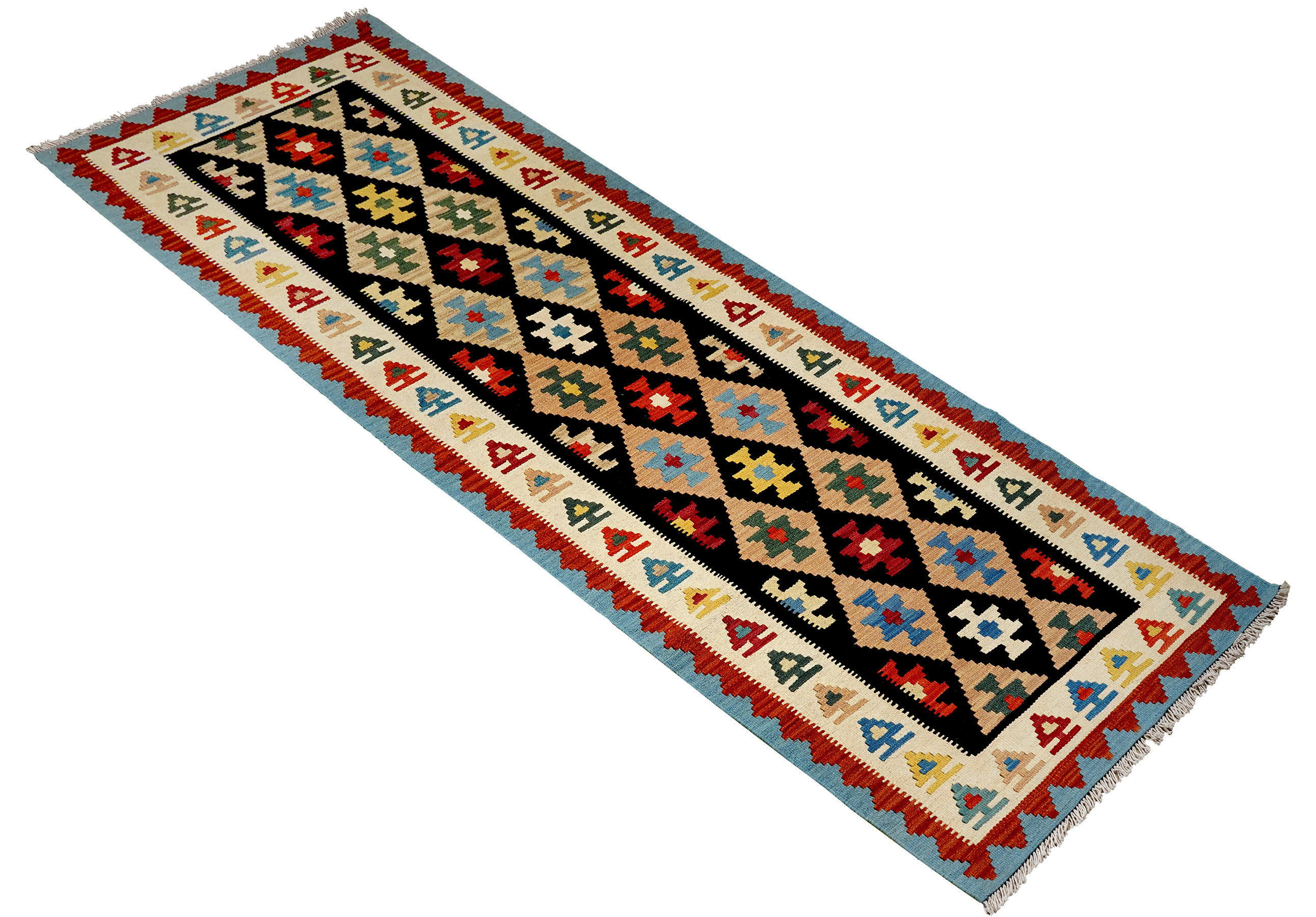 PersaTepp Teppich Kelim Gashgai beige B/H/L: ca. 88x1x295 cm Kelim Gashgai - beige/schwarz (295,00/88,00/1,00cm) - PersaTepp
