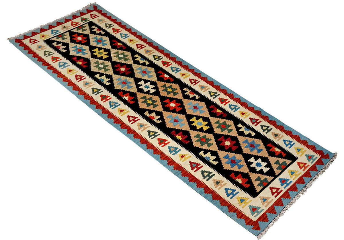 PersaTepp Teppich Kelim Gashgai beige B/H/L: ca. 88x1x295 cm Kelim Gashgai - beige/schwarz (295,00/88,00/1,00cm) - PersaTepp