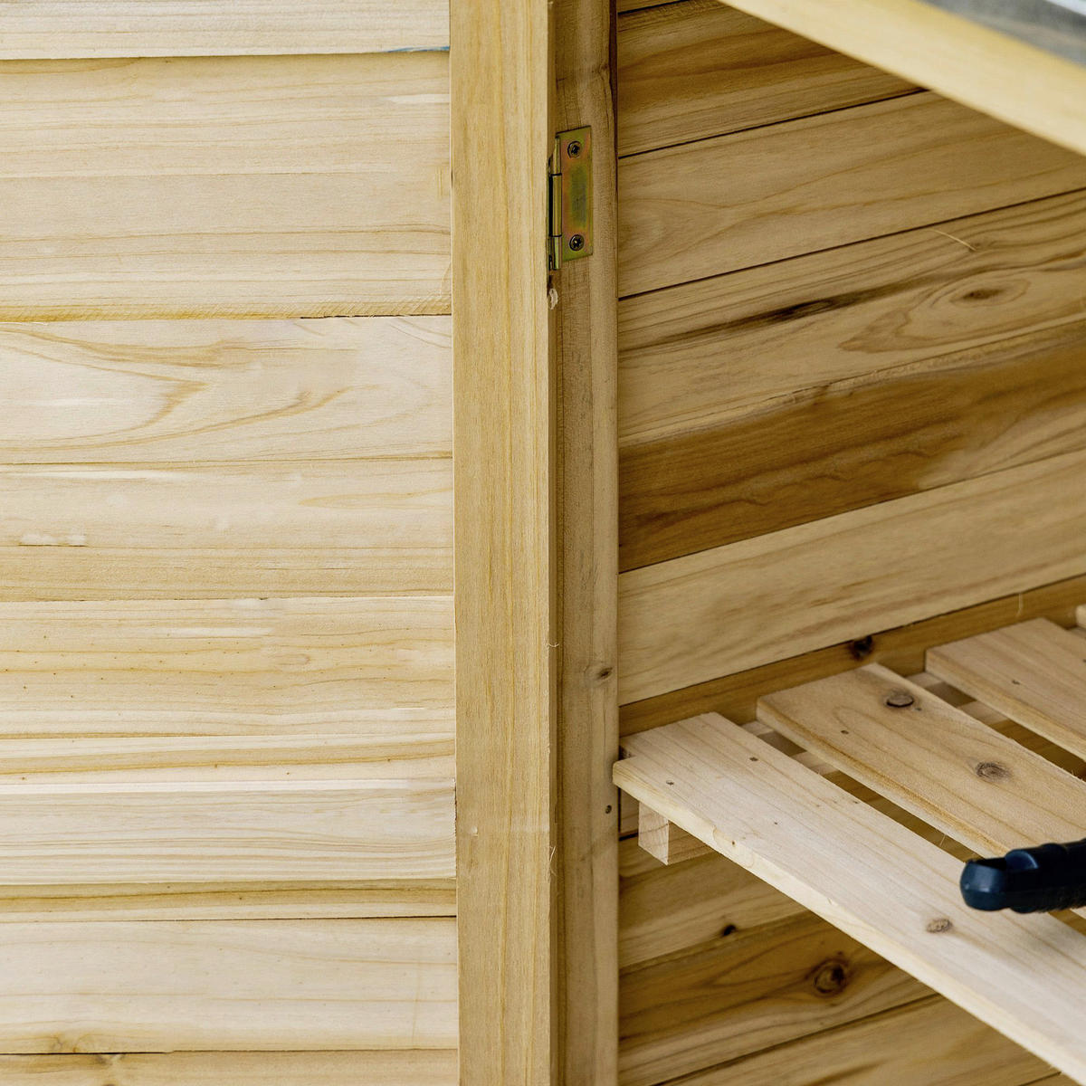 Outsunny Gartenschrank natur Holz B/H/T: ca. 83x92x40 cm Gartenschrank - natur (83,00/92,00/40,00cm) - Outsunny