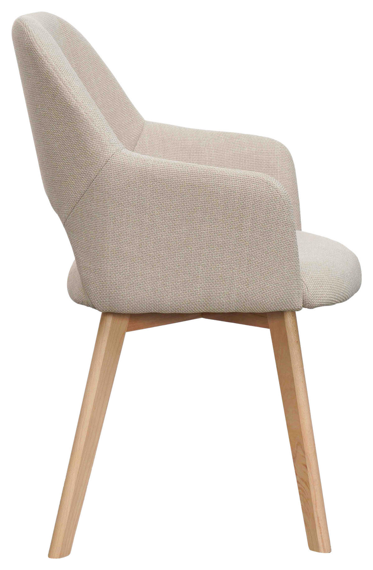 Armlehnstuhl Stade beige natur Polyester Buche Stade - beige/natur