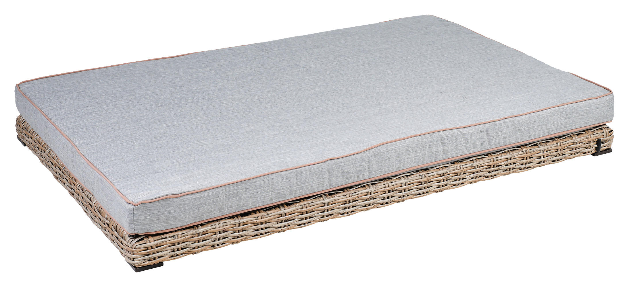 Greemotion Haustierbett L beige Polyrattangeflecht B/H/T: ca. 125x15x85 cm L - beige/hellgrau (125,00/15,00/85,00cm)