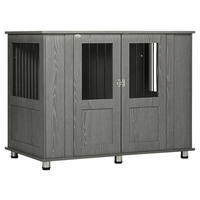 PawHut Hunde-Zubehör grau Spanplatte B/H/L: ca. 60x116x87 cm Hundekäfig - grau (87,00/60,00/116,00cm) - PawHut