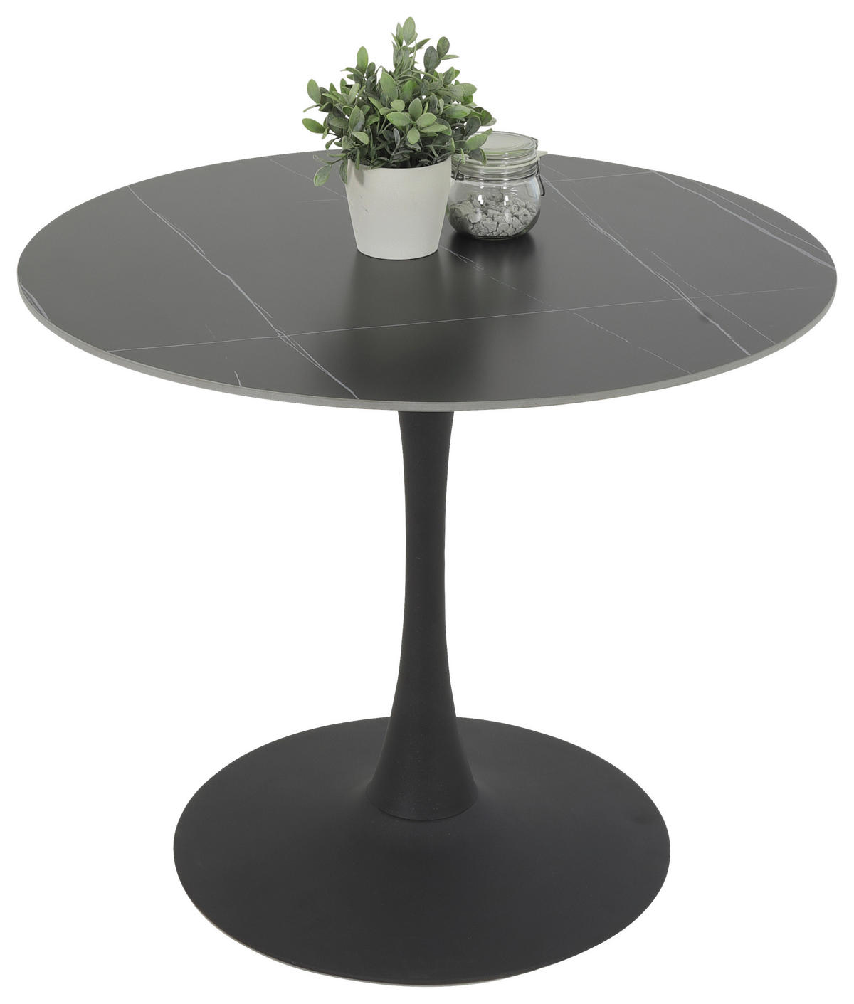Esstisch Paola II Marmoroptik schwarz anthrazit H/D: ca. 75x90 cm Paola II - Marmoroptik/schwarz (90,00/75,00cm) - Hela