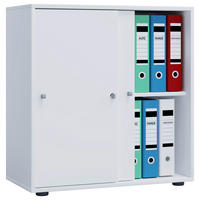 Büroschrank Lona L mit Schiebetüren weiß B/H/T: ca. 70x74x37 cm Lona L mit Schiebetüren - weiß (70,00/74,00/37,00cm) - VCM Möbel
