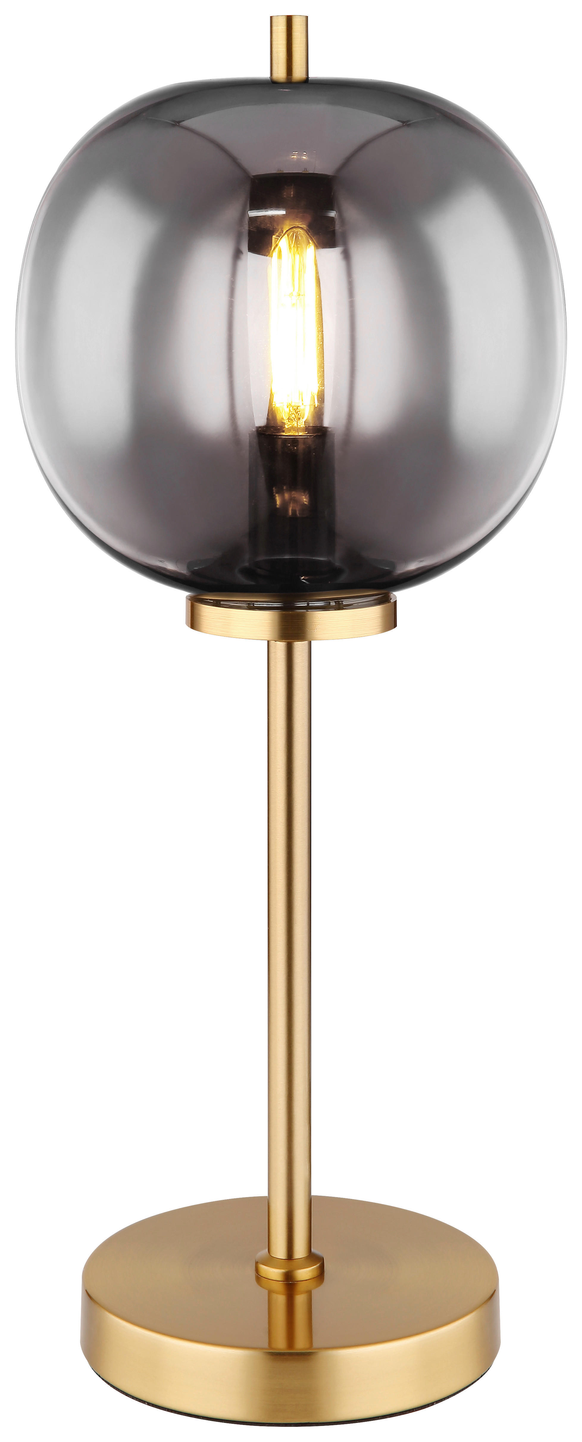 GLOBO Tischleuchte messing Metall Glas H/D: ca. 45x18,5 cm 1 Brennstellen 15345TMM - messing (18,50/45,00cm) - GLOBO