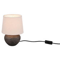 Reality Tischleuchte R50961844 beige braun Stoff Keramik H/D: ca. 26x18 cm E14 1 Brennstellen Tischleuchte_Lou - beige/braun (18,00/26,00cm) - Reality