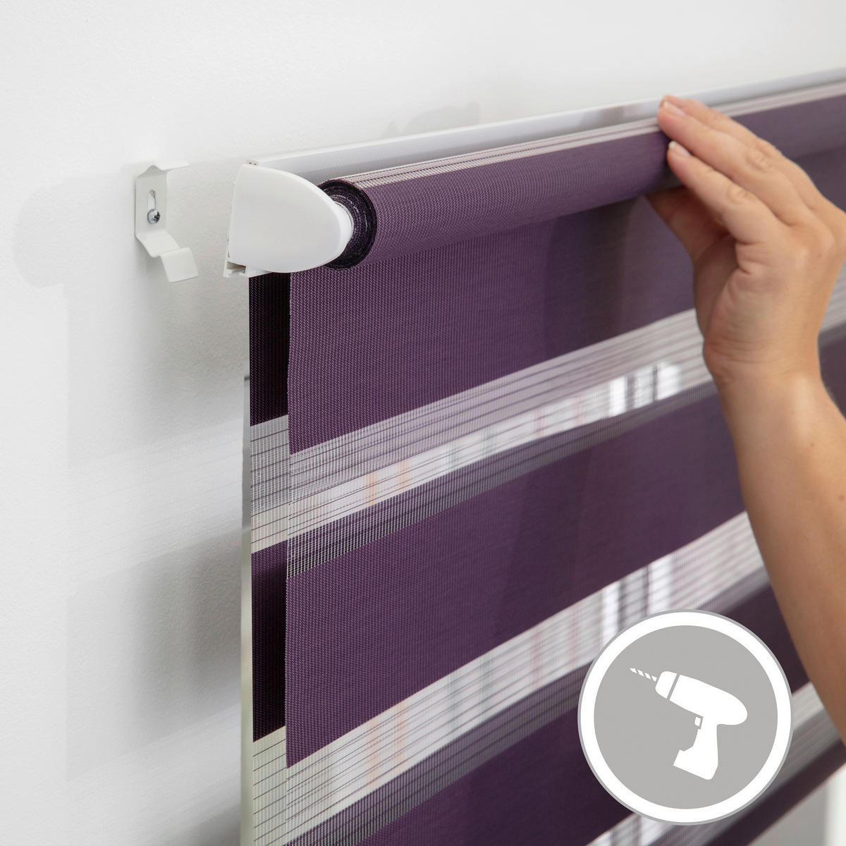 Doppelrollo Duo brombeer B/L: ca. 50x150 cm Duo - brombeer (50,00/150,00cm) - LICHTBLICK