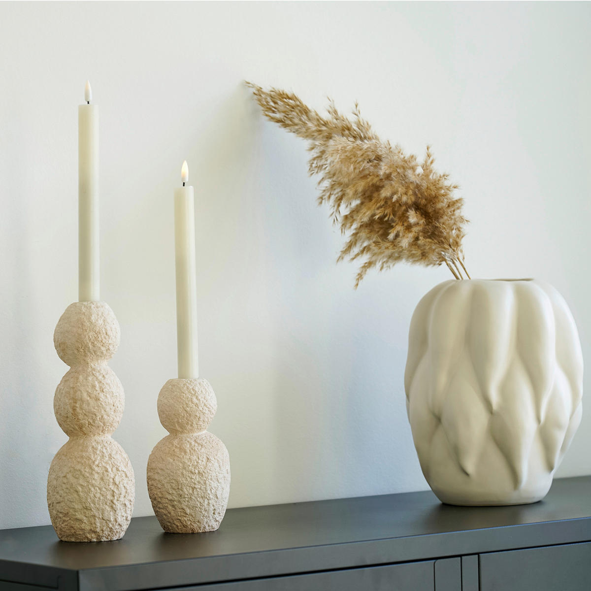 Kerzenhalter Candle beige Zement Candle - beige