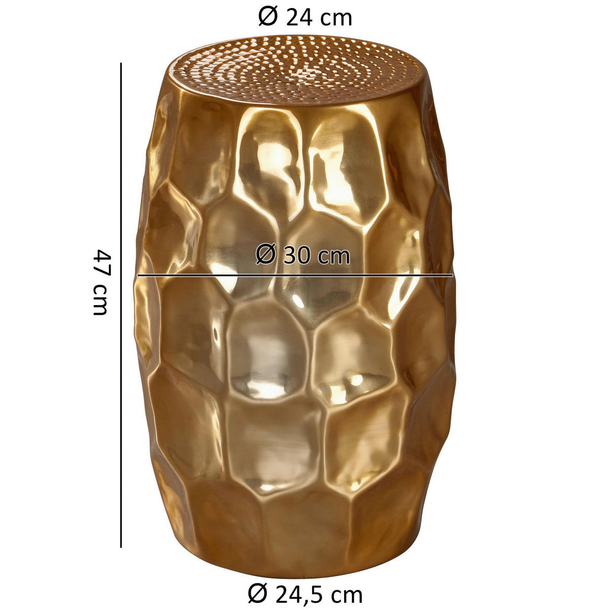 Beistelltisch gold Aluminium B/H/T: ca. 30x47x30 cm Beistelltisch - gold (30,00/47,00/30,00cm) - Wohnling