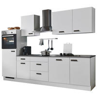 MENKE Küchenblock Graz weiß B/T: ca. 280x60 cm Graz - weiß/schwarz (280,00/60,00cm) - MENKE