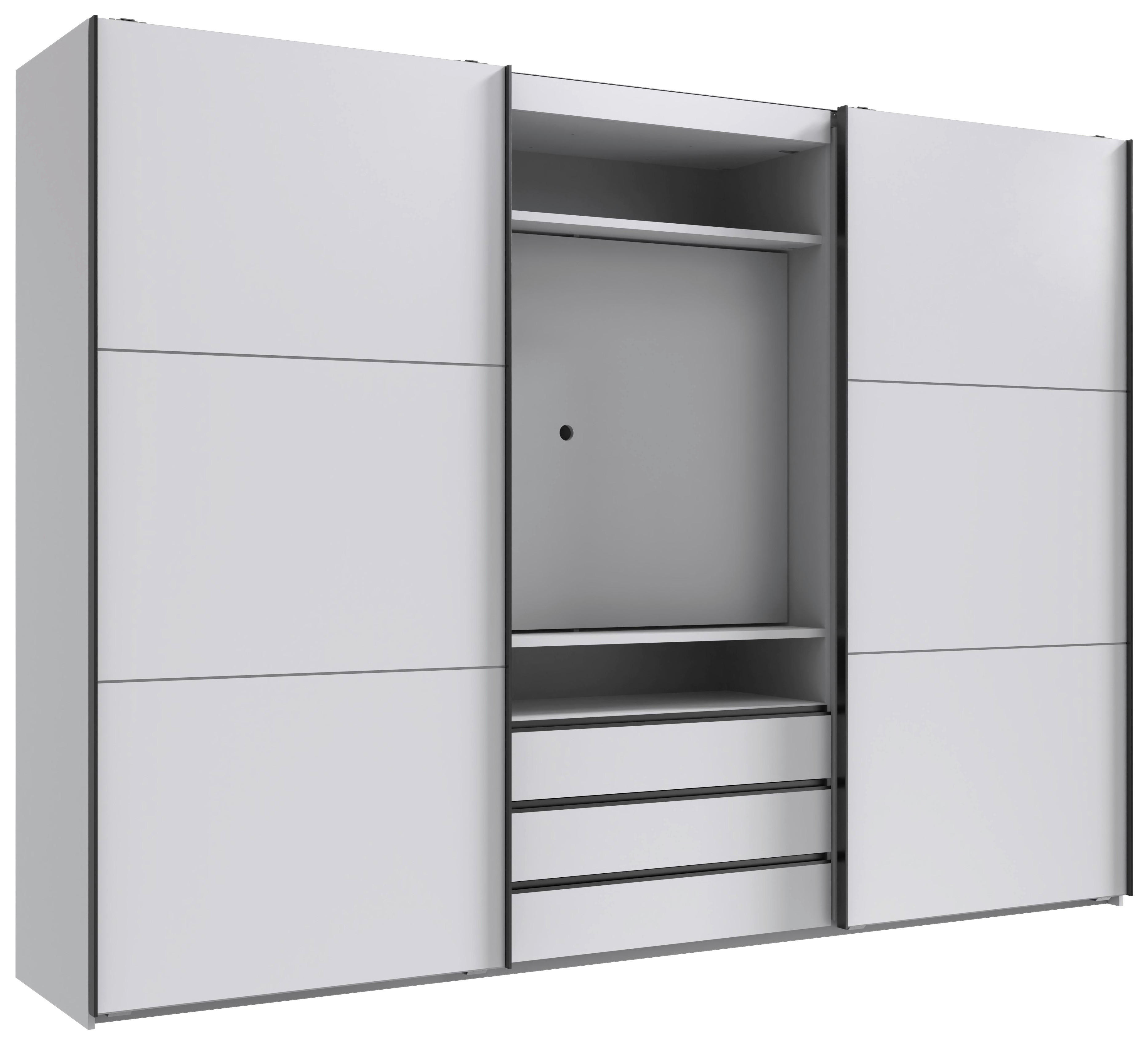 Schwebetürenschrank Magic weiß B/H/T: ca. 300x216x65 cm Magic - weiß/schwarz (300,00/216,00/65,00cm)