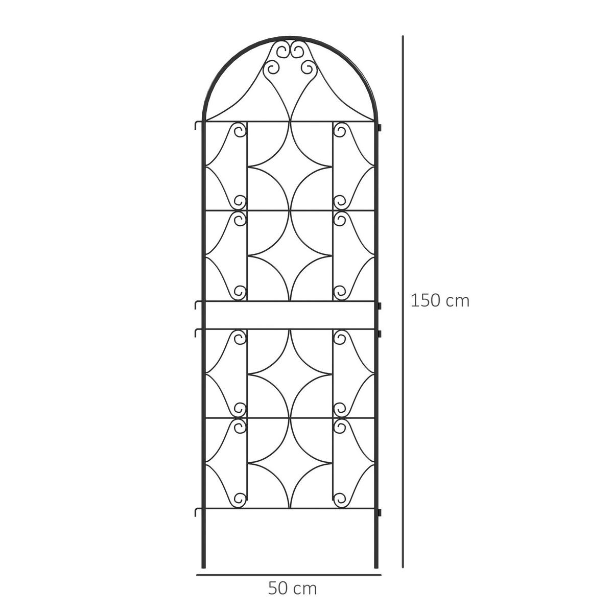 Outsunny Rankgitter schwarz B/H/L: ca. 1,3x150x50 cm Rankgitter - schwarz (50,00/1,30/150,00cm) - Outsunny