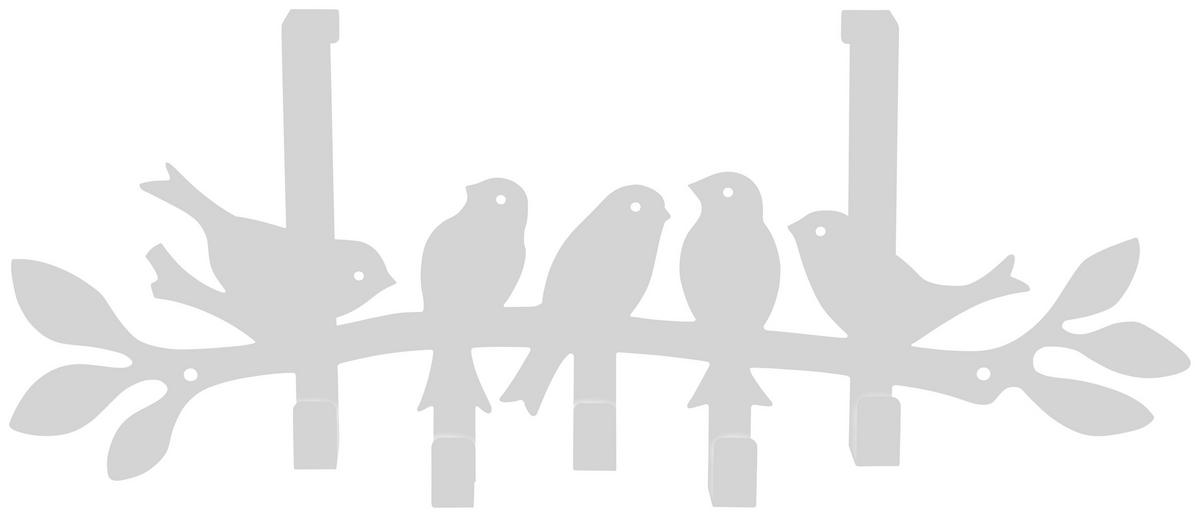 Garderobenleiste Birds weiß Metall B/H/T: ca. 48x19x7 cm Birds - weiß (48,00/19,00/7,00cm)