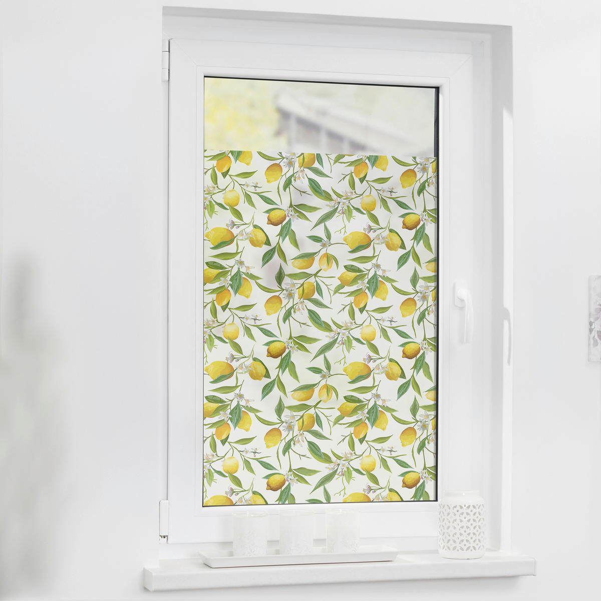LICHTBLICK Fensterfolie Limone  Limone gelb grün B/L: ca. 50x50 cm Limone - gelb/grün (50,00/50,00cm) - LICHTBLICK