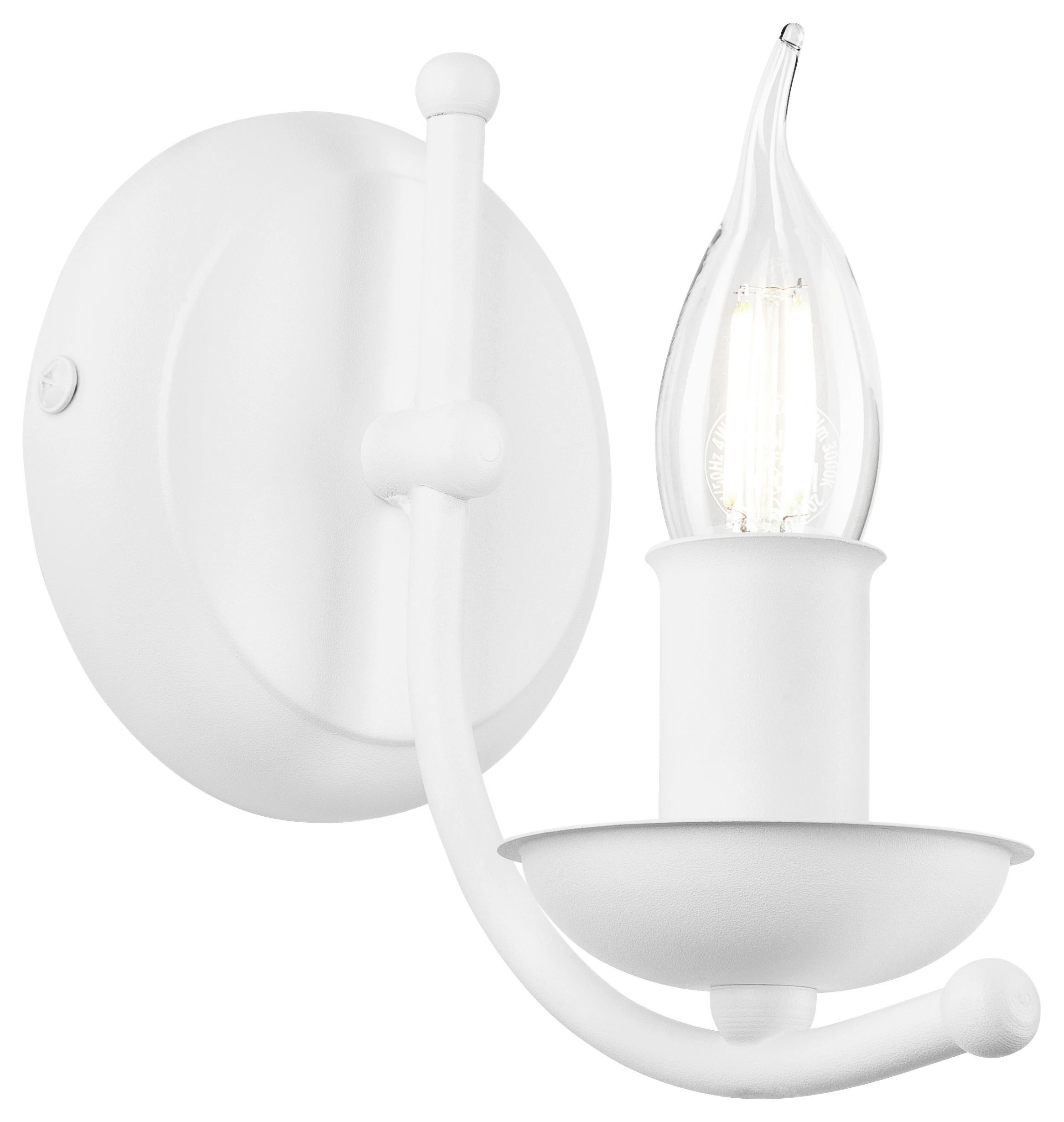 Lamkur Wandleuchte LUCY 44194 weiß Stahl H/L: ca. 18x17 cm E14 1 Brennstellen Lucy - weiß (17,00cm) - Lamkur