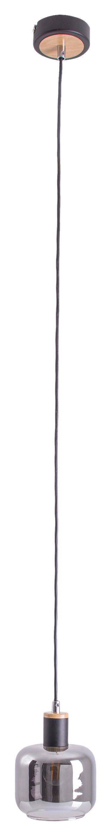 Näve Leuchten Pendelleuchte 6116622 schwarz Glas Metall B/H/T: ca. 13x120x13 cm E14 1 Brennstellen Fumoso - schwarz (13,00/120,00/13,00cm) - Näve Leuchten