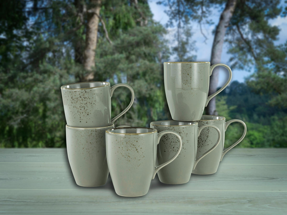 CreaTable Kaffeebecher NATURE COLLECTION grau Steinzeug NATURE COLLECTION - grau - CreaTable