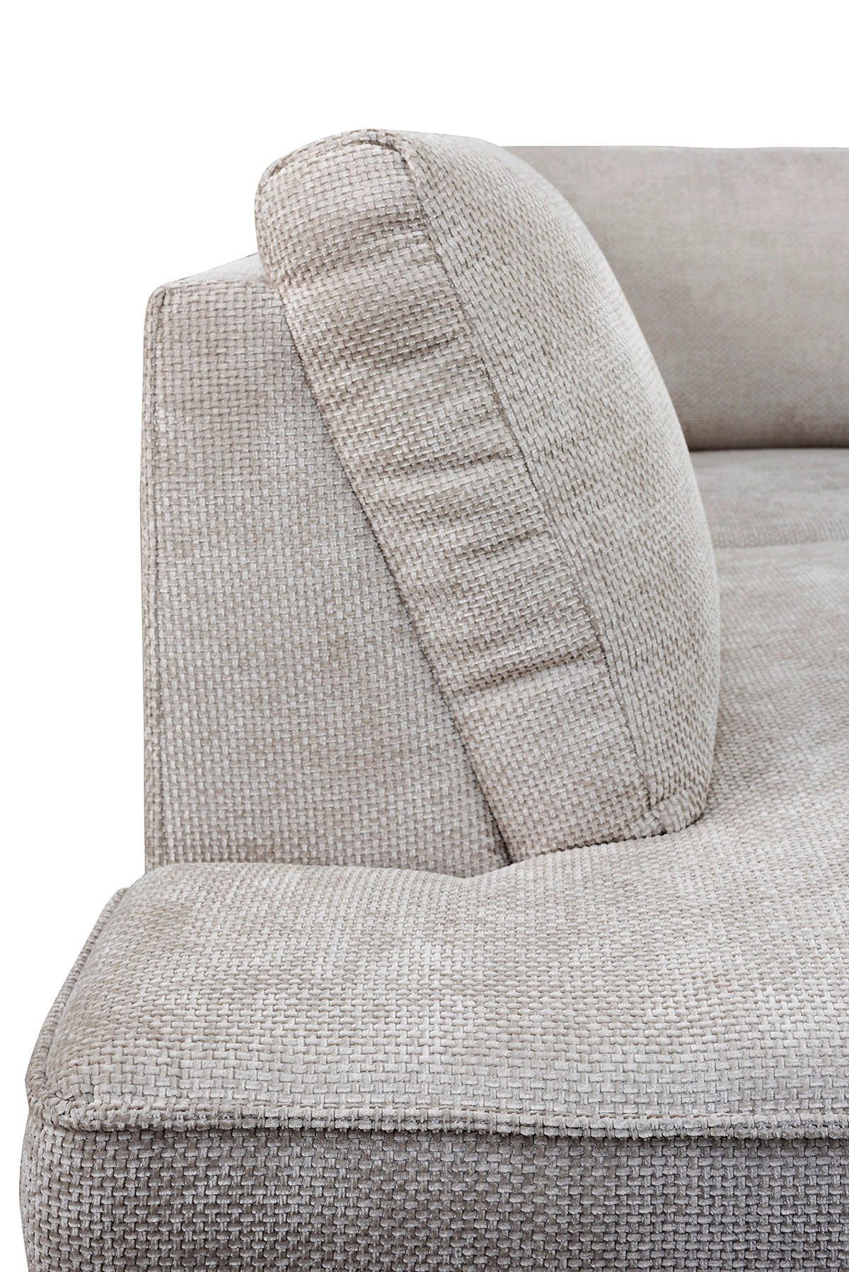 Wohnlandschaft Santorin Greige Microfaser B/H/T: ca. 349x88x197 cm Santorin - Greige/schwarz (349,00/88,00/197,00cm)