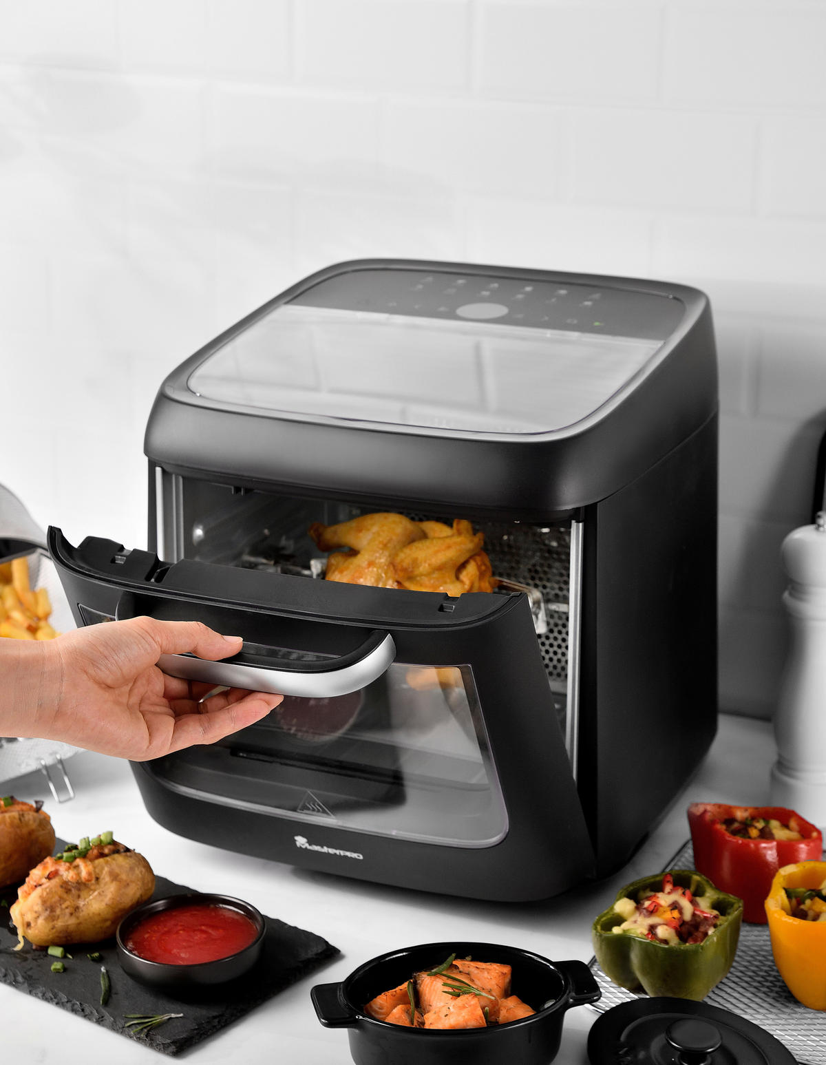 MASTERPRO Heißluftfritteuse ROCKET CYCLONE 1200 - schwarz - MASTERPRO