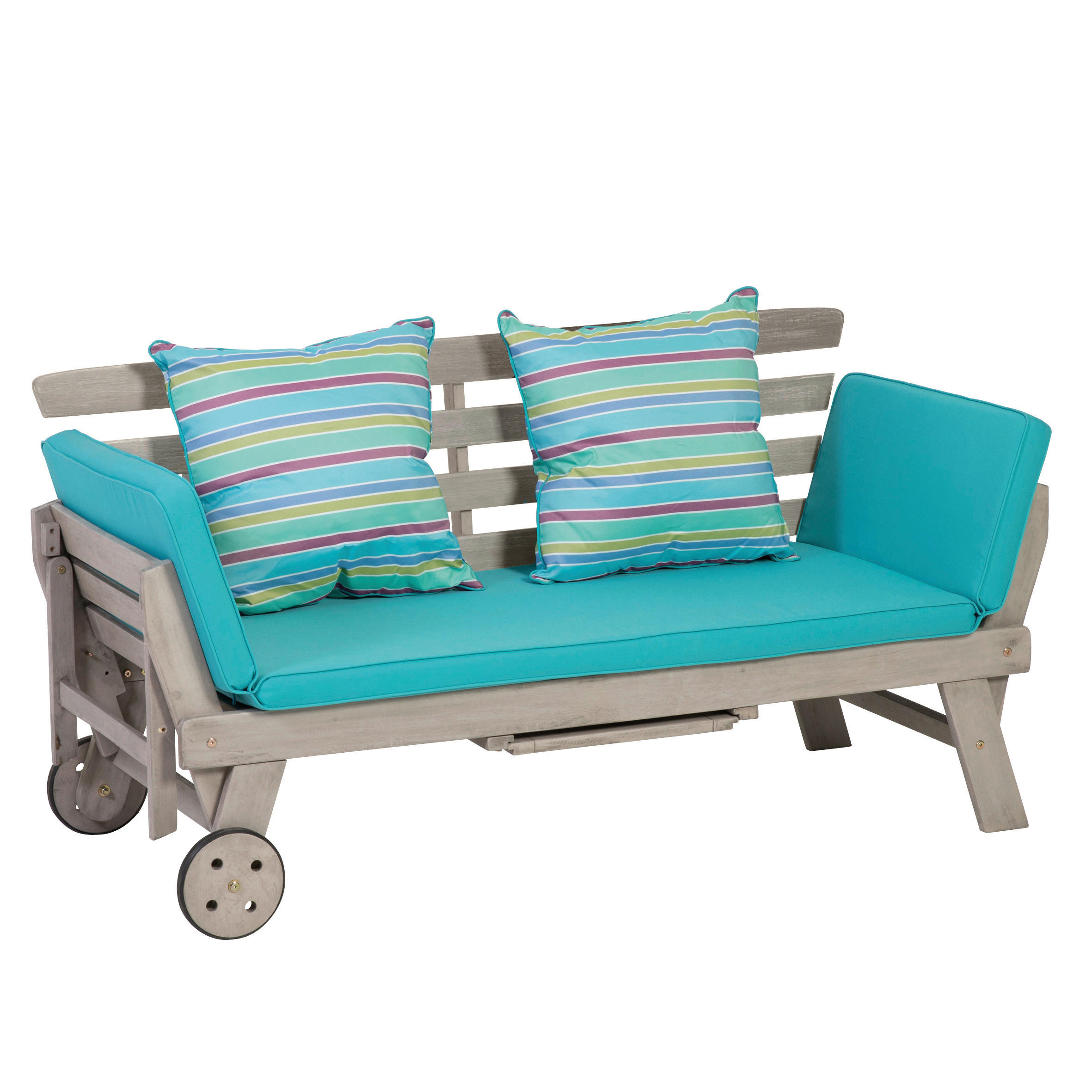 Multifunktionsbank Maui grau Holz H/T/L: ca. 90x78x178 cm Maui - grau (178,00cm)