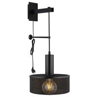 GLOBO Wandleuchte schwarz Metall B/H: ca. 25x57 cm E27 1 Brennstellen JEDD - schwarz (25,00/57,00cm) - GLOBO