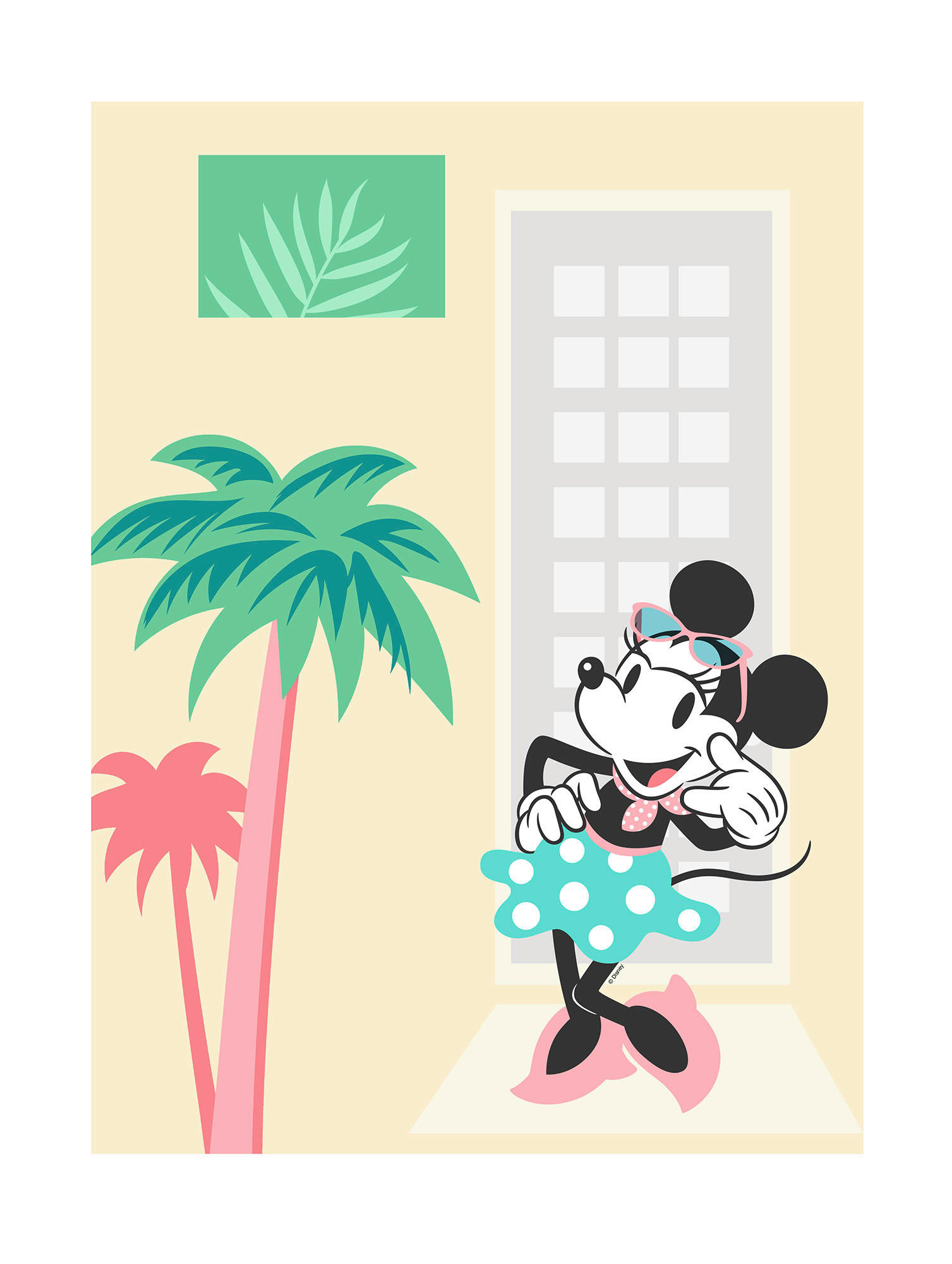 Komar Poster Minnie Mouse Palms Disney B/L: ca. 30x40 cm günstig online kaufen