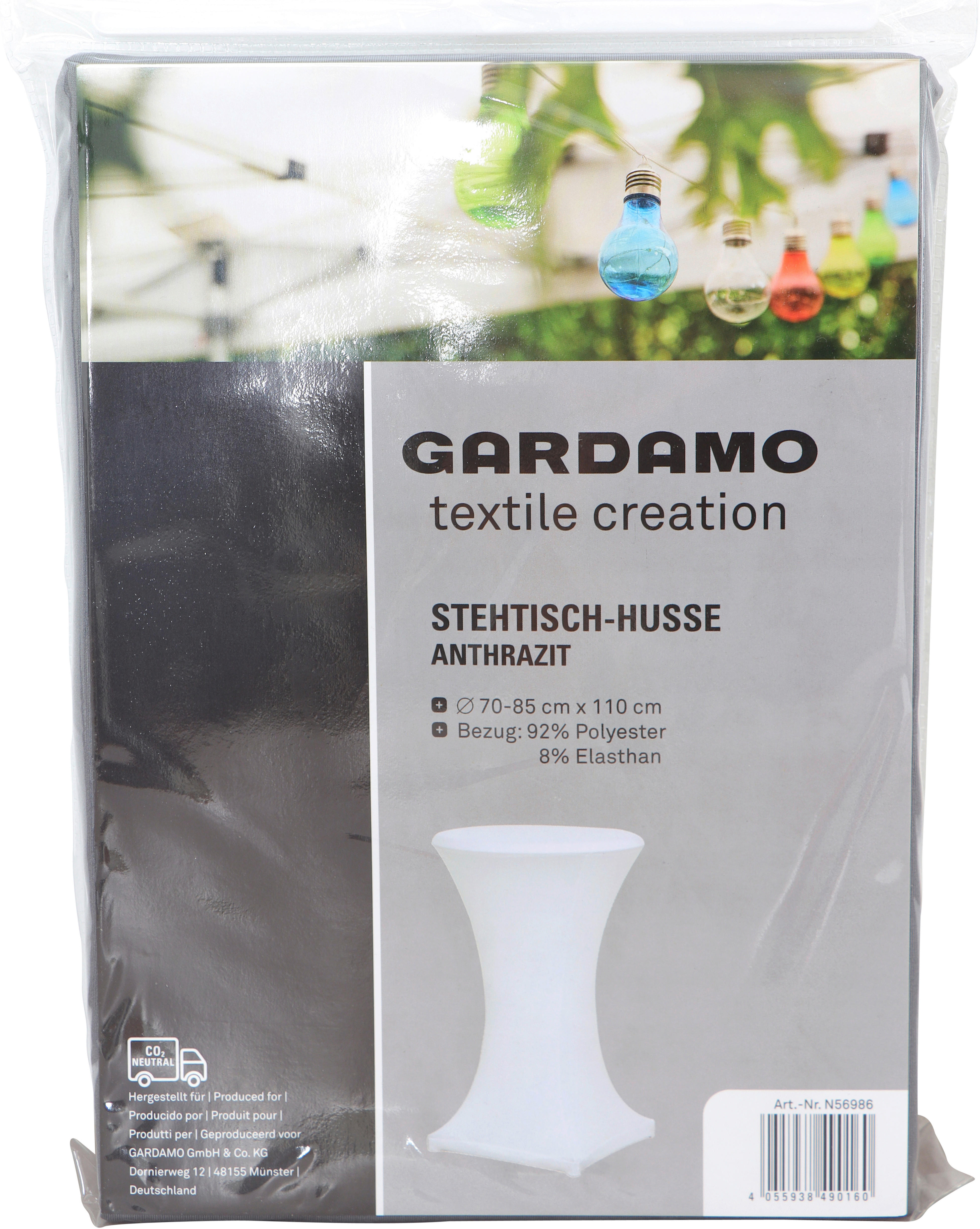 Gardamo Stehtischhusse anthrazit Polyester B/H/L: ca. 21x2,5x30,5 cm Stehtisch-Husse - anthrazit (30,50/21,00/2,50cm) - Gardamo